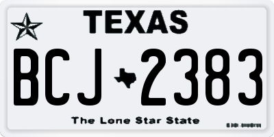 TX license plate BCJ2383