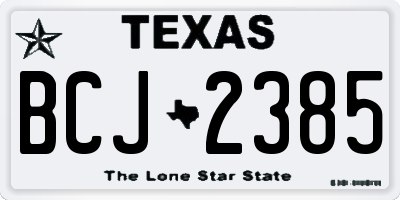 TX license plate BCJ2385