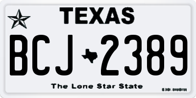 TX license plate BCJ2389