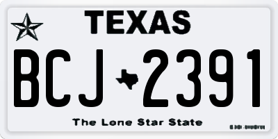 TX license plate BCJ2391