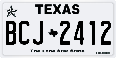 TX license plate BCJ2412