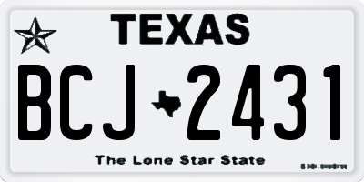 TX license plate BCJ2431