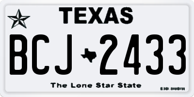 TX license plate BCJ2433