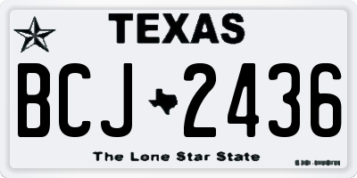 TX license plate BCJ2436