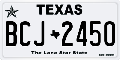 TX license plate BCJ2450