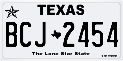 TX license plate BCJ2454