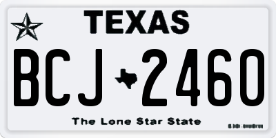 TX license plate BCJ2460