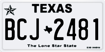 TX license plate BCJ2481