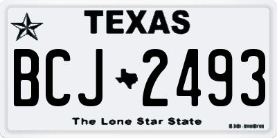 TX license plate BCJ2493