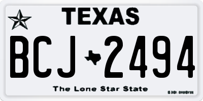 TX license plate BCJ2494