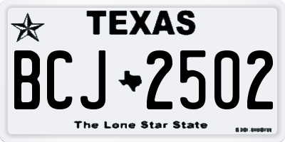 TX license plate BCJ2502