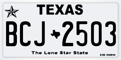 TX license plate BCJ2503
