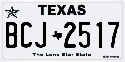 TX license plate BCJ2517