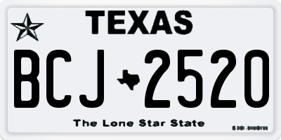 TX license plate BCJ2520
