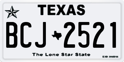 TX license plate BCJ2521