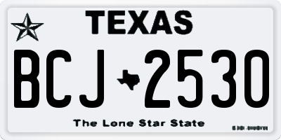 TX license plate BCJ2530