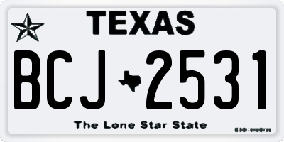 TX license plate BCJ2531