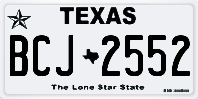 TX license plate BCJ2552