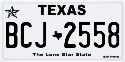 TX license plate BCJ2558