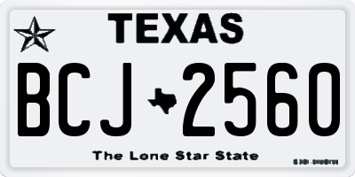 TX license plate BCJ2560