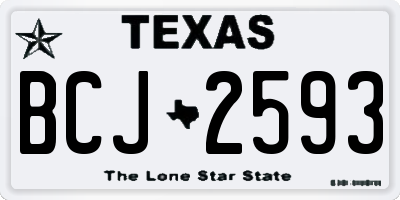 TX license plate BCJ2593