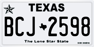TX license plate BCJ2598