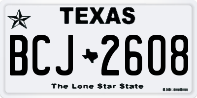 TX license plate BCJ2608
