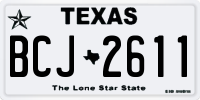 TX license plate BCJ2611