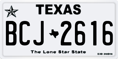 TX license plate BCJ2616