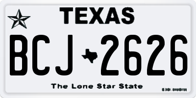 TX license plate BCJ2626
