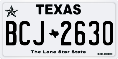 TX license plate BCJ2630