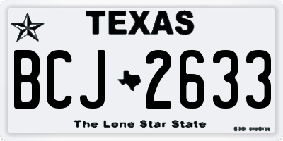 TX license plate BCJ2633