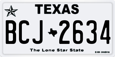 TX license plate BCJ2634
