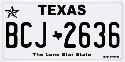 TX license plate BCJ2636