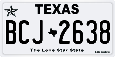 TX license plate BCJ2638