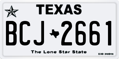 TX license plate BCJ2661
