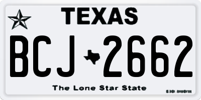 TX license plate BCJ2662