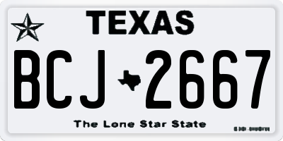 TX license plate BCJ2667