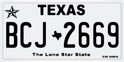 TX license plate BCJ2669