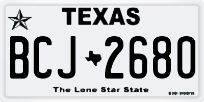 TX license plate BCJ2680