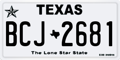 TX license plate BCJ2681