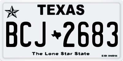 TX license plate BCJ2683