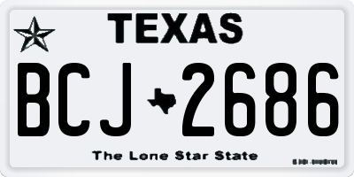 TX license plate BCJ2686