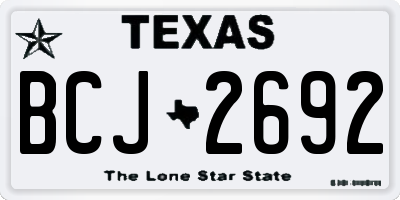 TX license plate BCJ2692