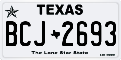 TX license plate BCJ2693