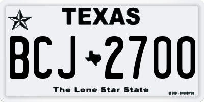 TX license plate BCJ2700