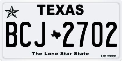 TX license plate BCJ2702