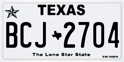 TX license plate BCJ2704