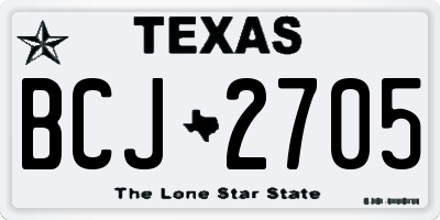 TX license plate BCJ2705