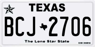 TX license plate BCJ2706